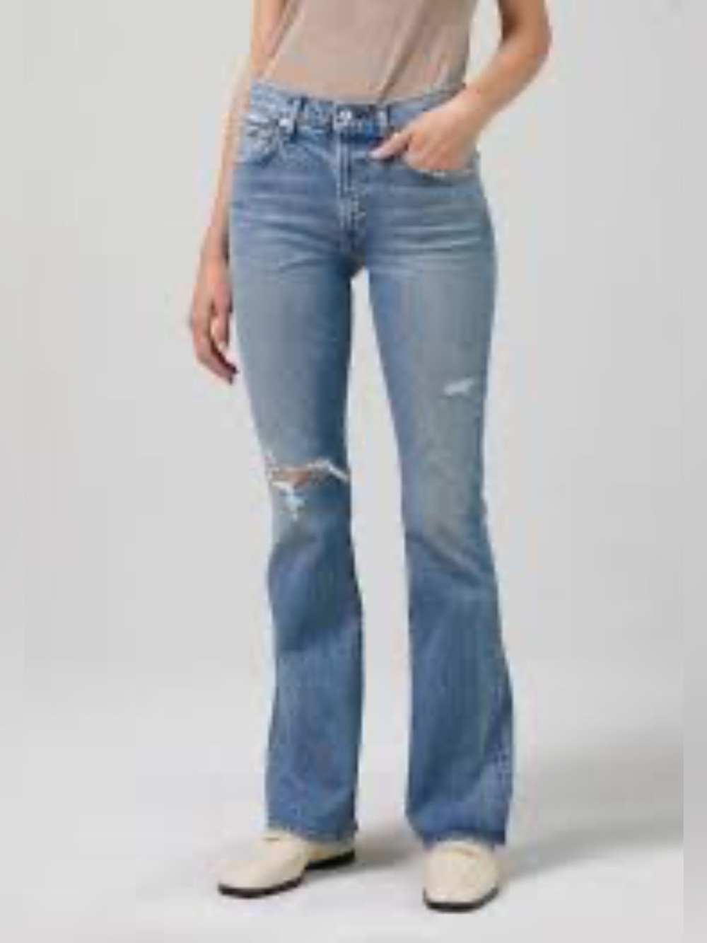 Citizens Of Humanity Blue Mid Rise Denim Slim Bootcut Flare Jeans Size 29 NEW